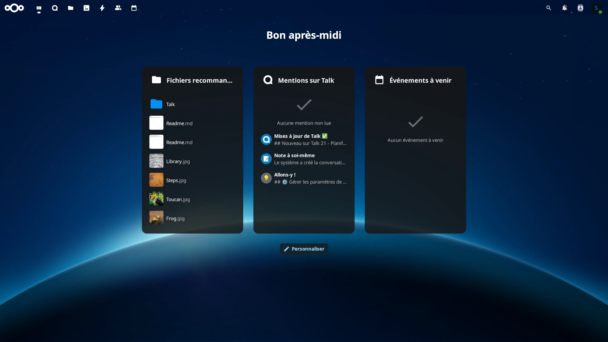 Nextcloud home page